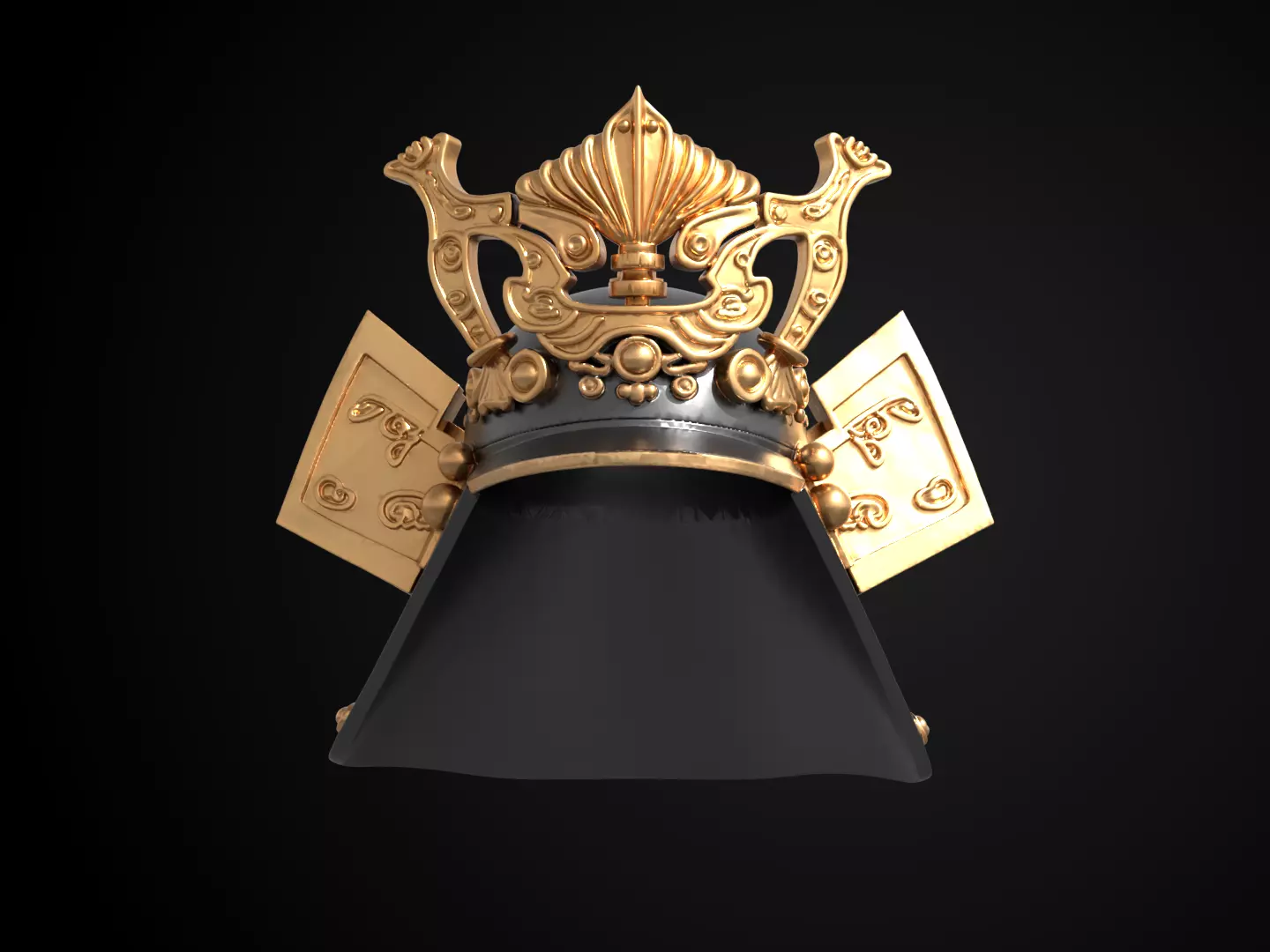 Stylized Samurai Helmet - Daimyos Honor Kabuto 3D print model_12