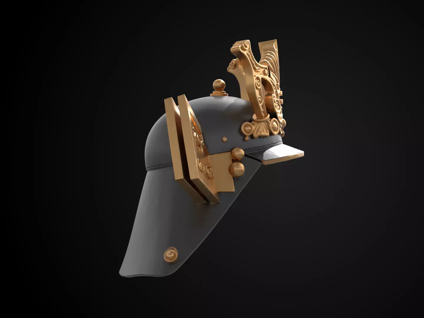 Stylized Samurai Helmet - Daimyos Honor Kabuto 3D print model_3