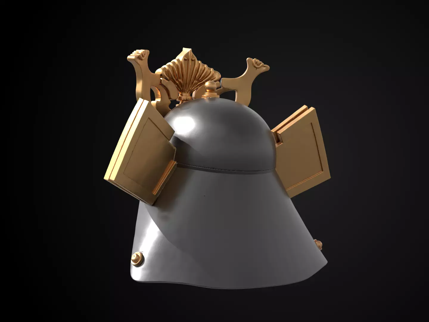 Stylized Samurai Helmet - Daimyos Honor Kabuto 3D print model_7