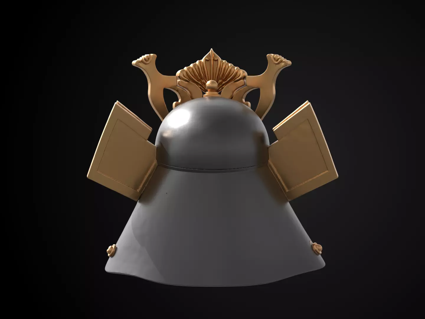 Stylized Samurai Helmet - Daimyos Honor Kabuto 3D print model_6