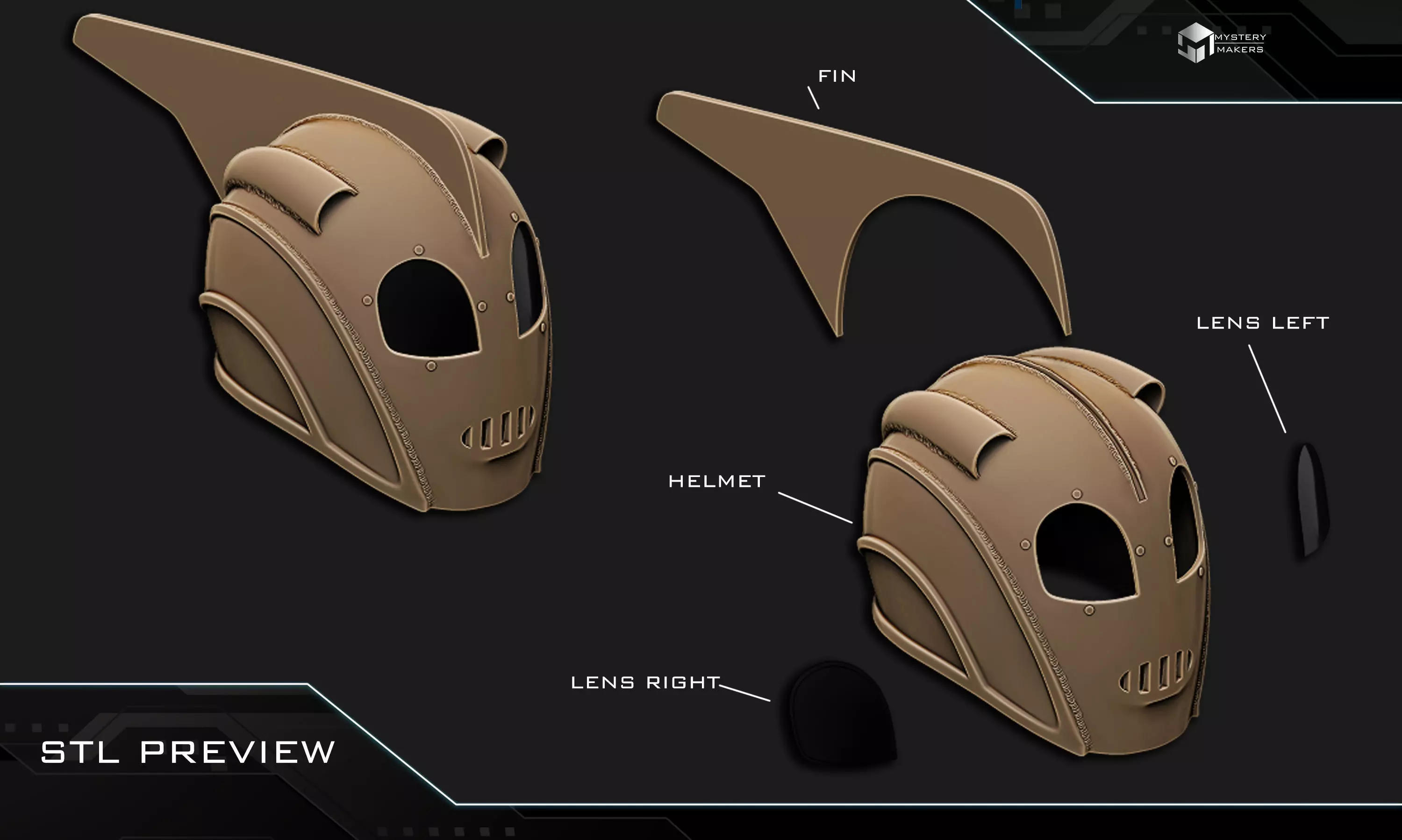 Rocketeer helmet 3D print model_1