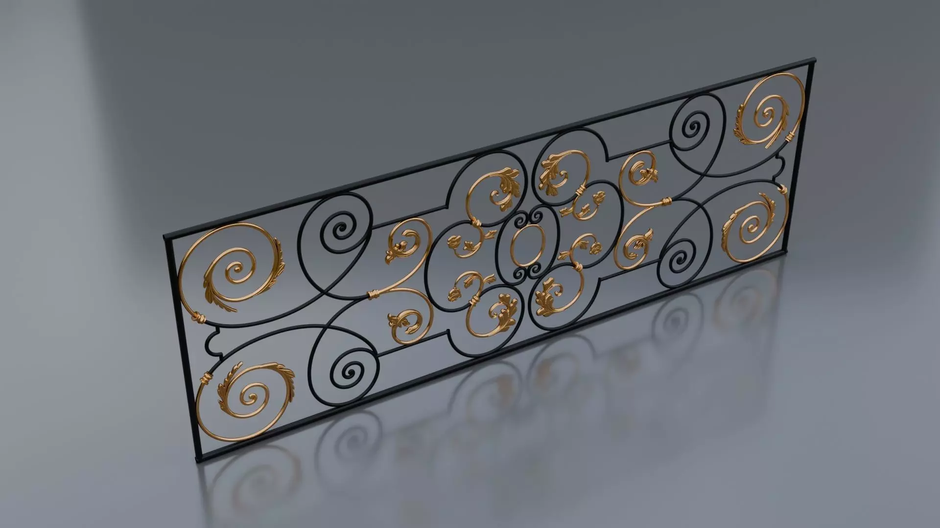 Iron fence 3D model_0