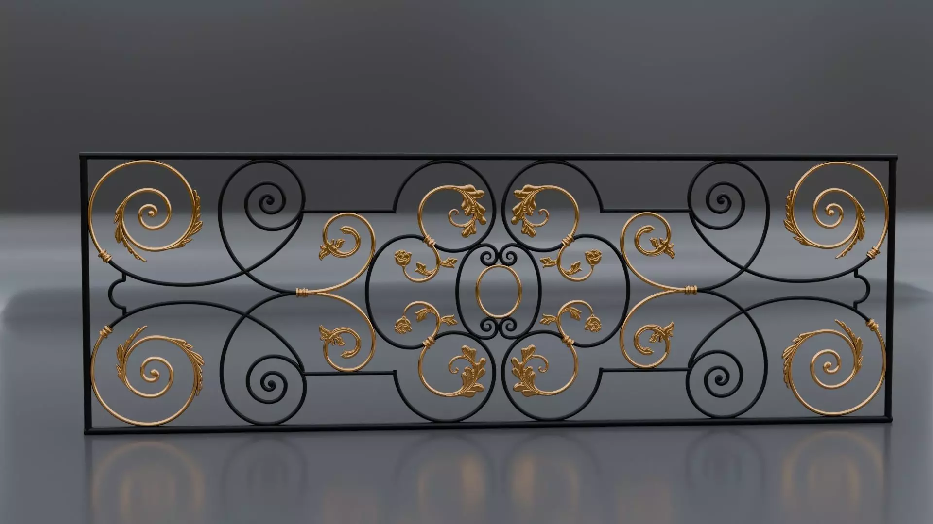 Iron fence 3D model_1