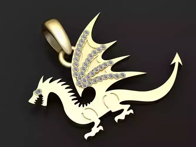 Dragon pendant 3D printable model 3D print model