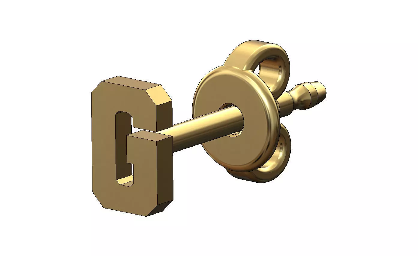 G letter varsity font stud earring 3D print model