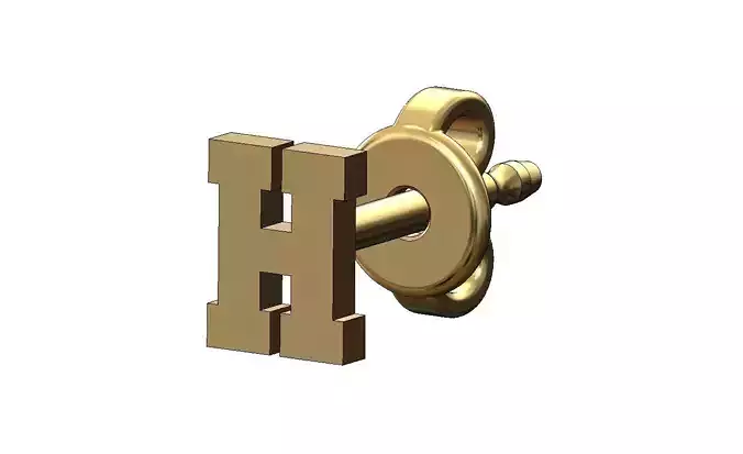 H letter varsity font stud earring