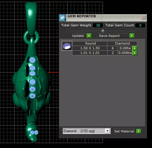 Gold dinosaur pendant 3D printable model 3D print model_4