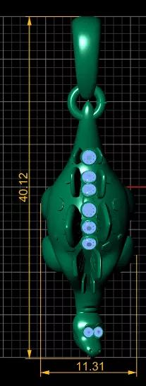 Gold dinosaur pendant 3D printable model 3D print model_3