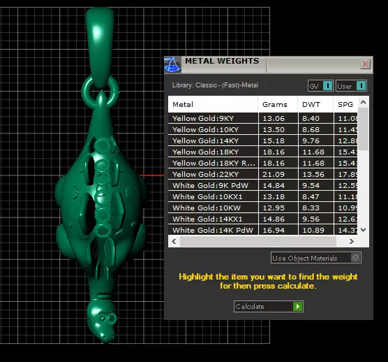 Gold dinosaur pendant 3D printable model 3D print model_6