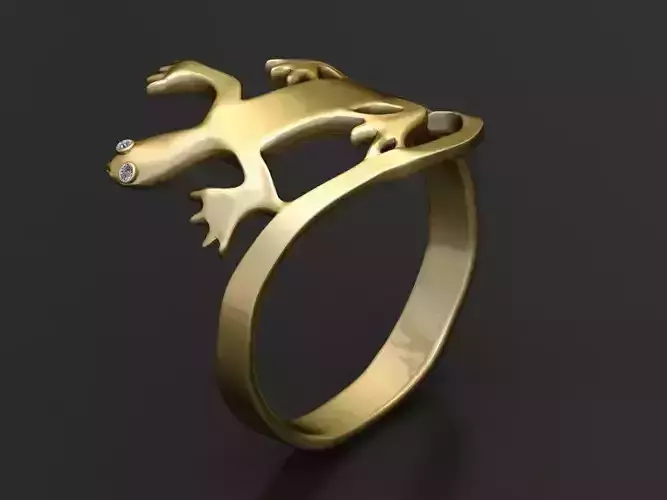 Gecko ring 3D printable model  