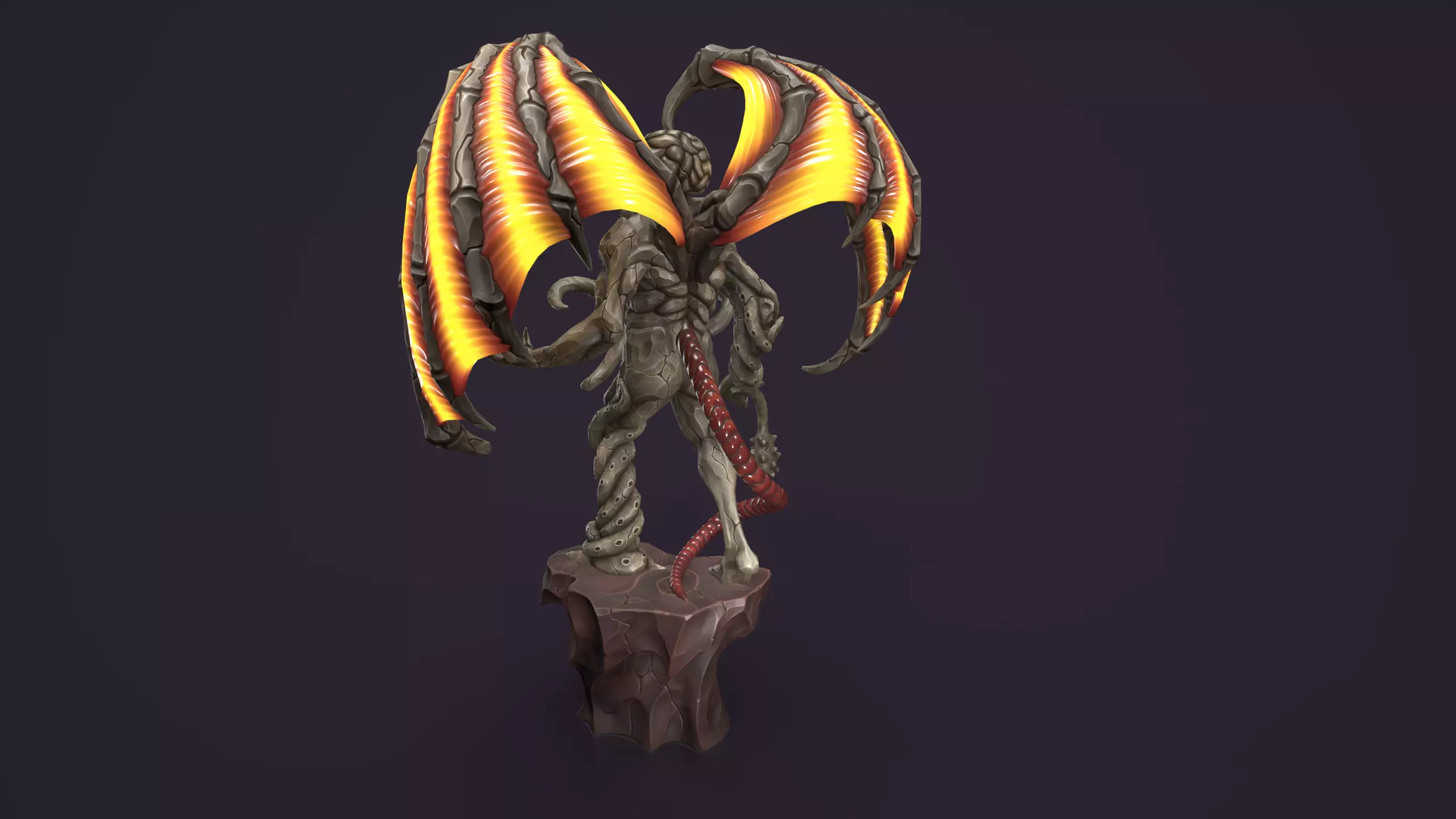 Ancient Warlord Statue Stone Low-poly 3D model_14