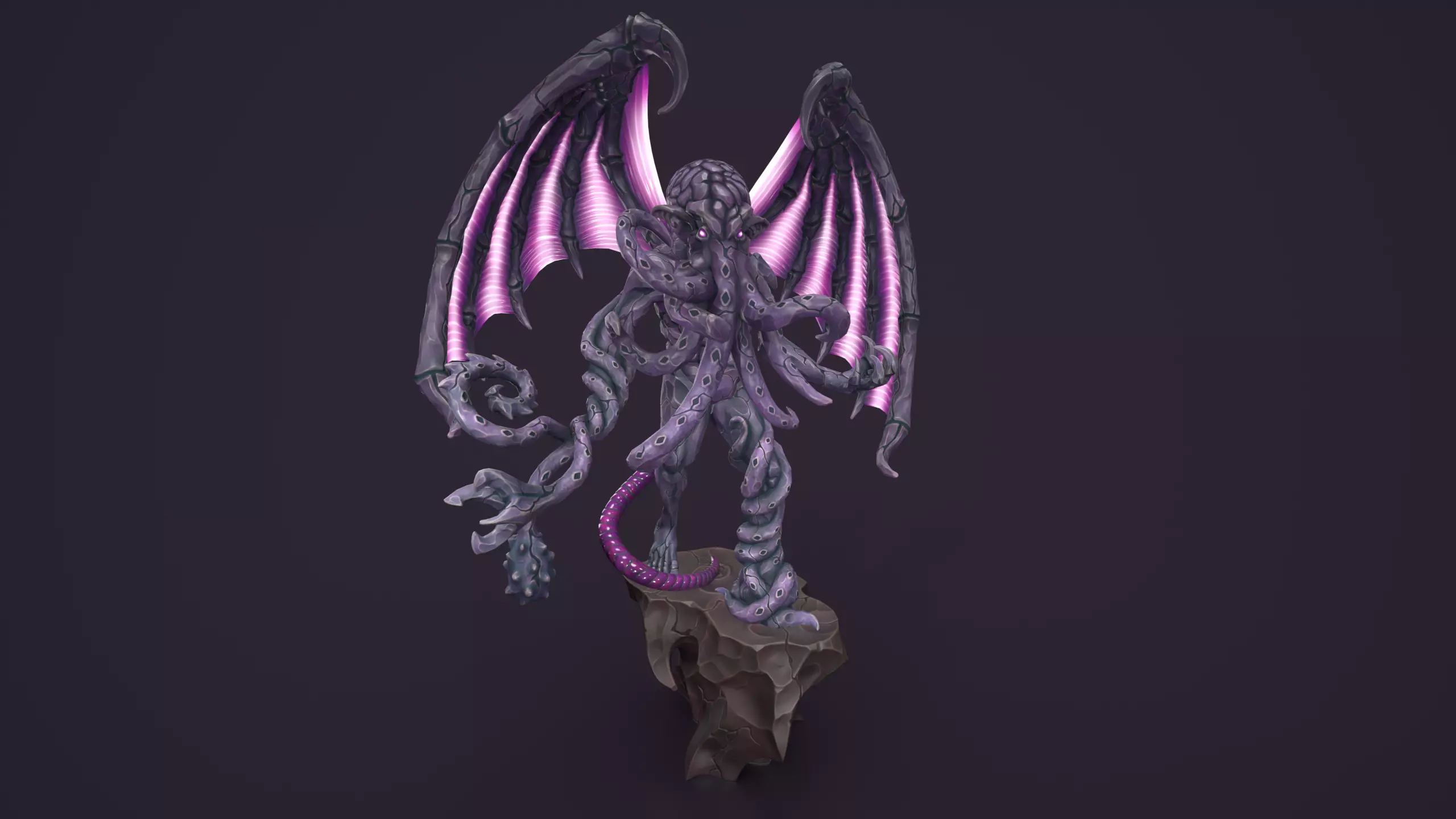 Ancient Warlord Statue Stone Low-poly 3D model_9