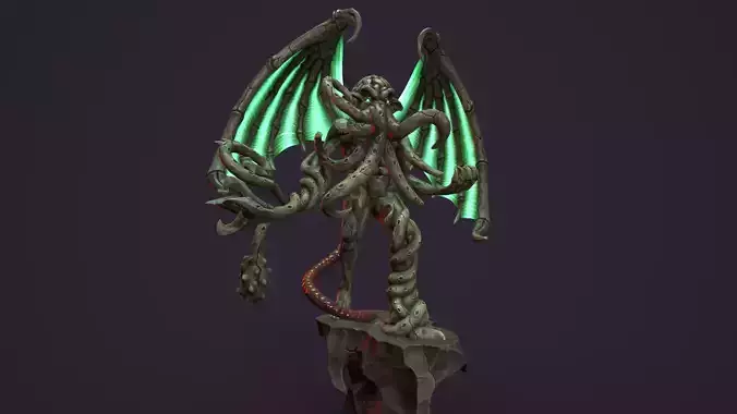 Ancient Warlord Statue Stone Low-poly 3D model