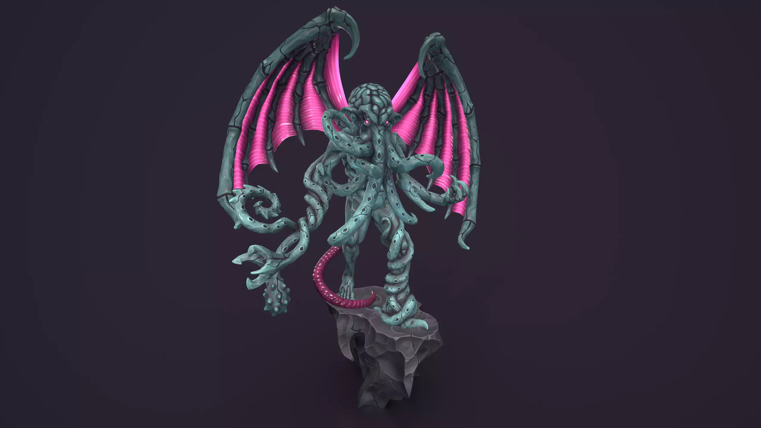 Ancient Warlord Statue Stone Low-poly 3D model_7