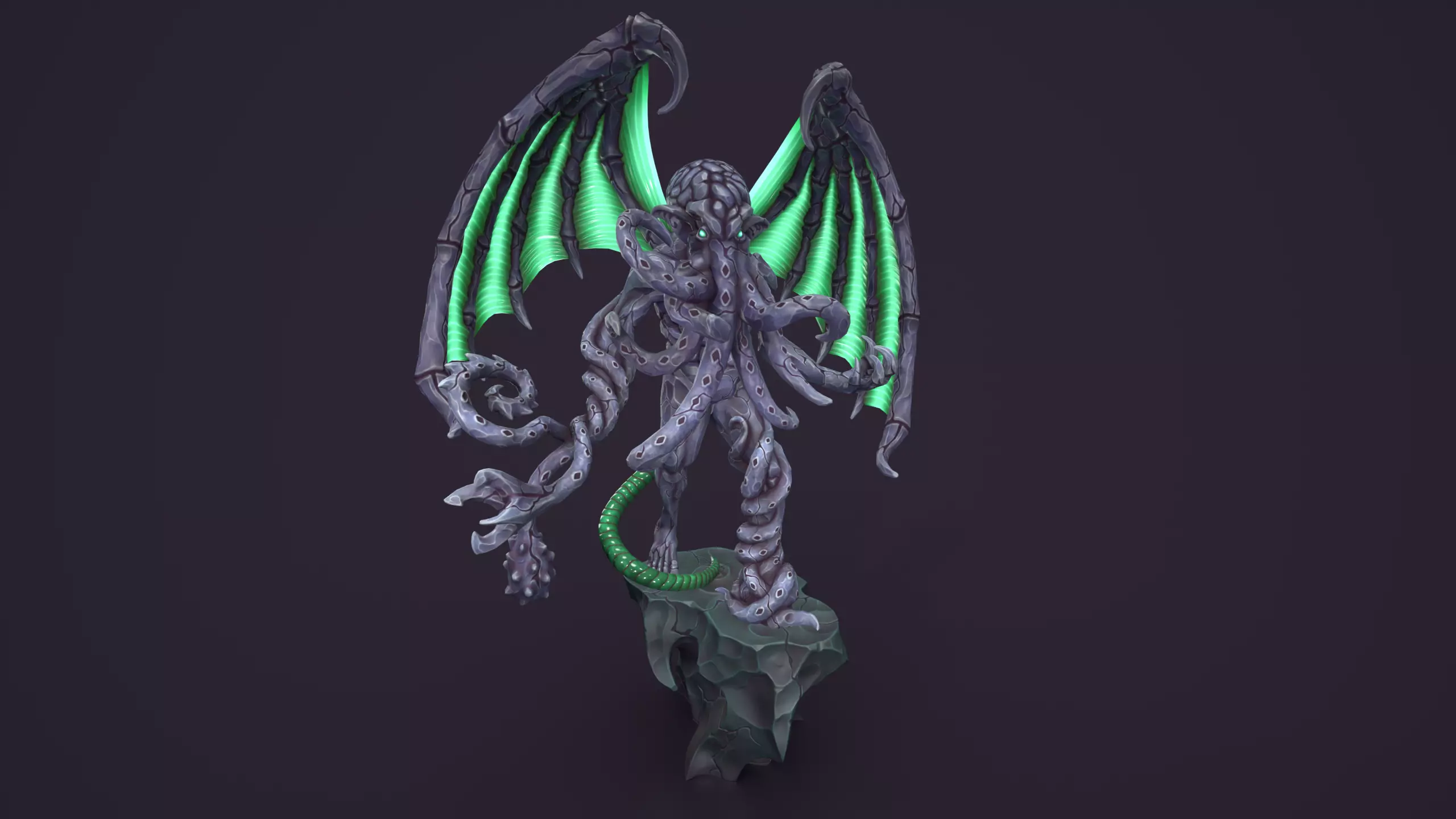 Ancient Warlord Statue Stone Low-poly 3D model_8