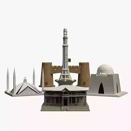 Pakistan Landmarks 3D Bundle Pack 3D Model Collection