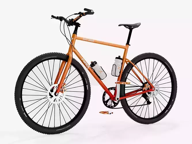 Mountain Bike Red to Orange Gradient Frame Royalty Free Brand  3D model