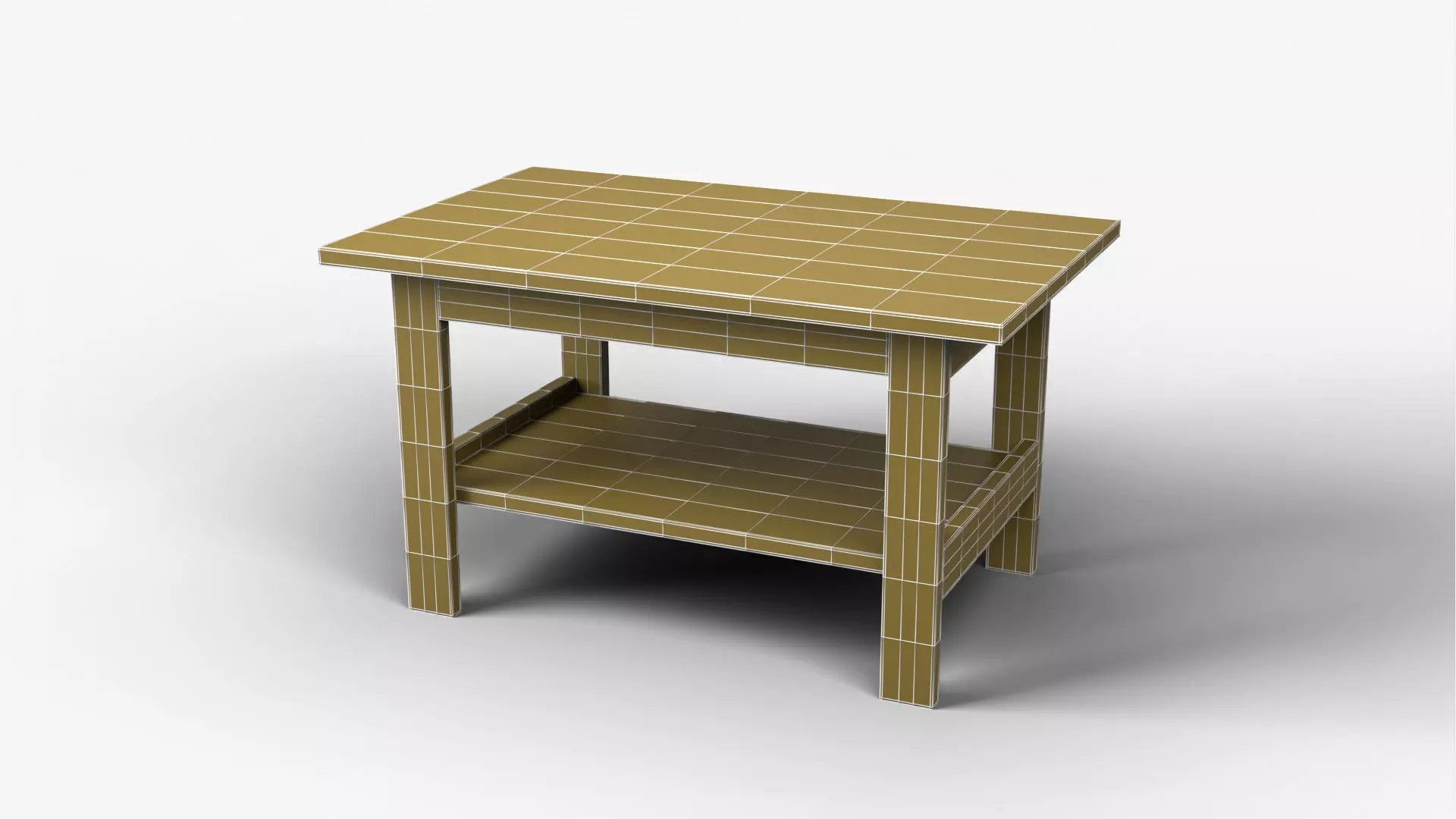 Coffee Table 02 - Bamboo Wood Low-poly 3D model_9