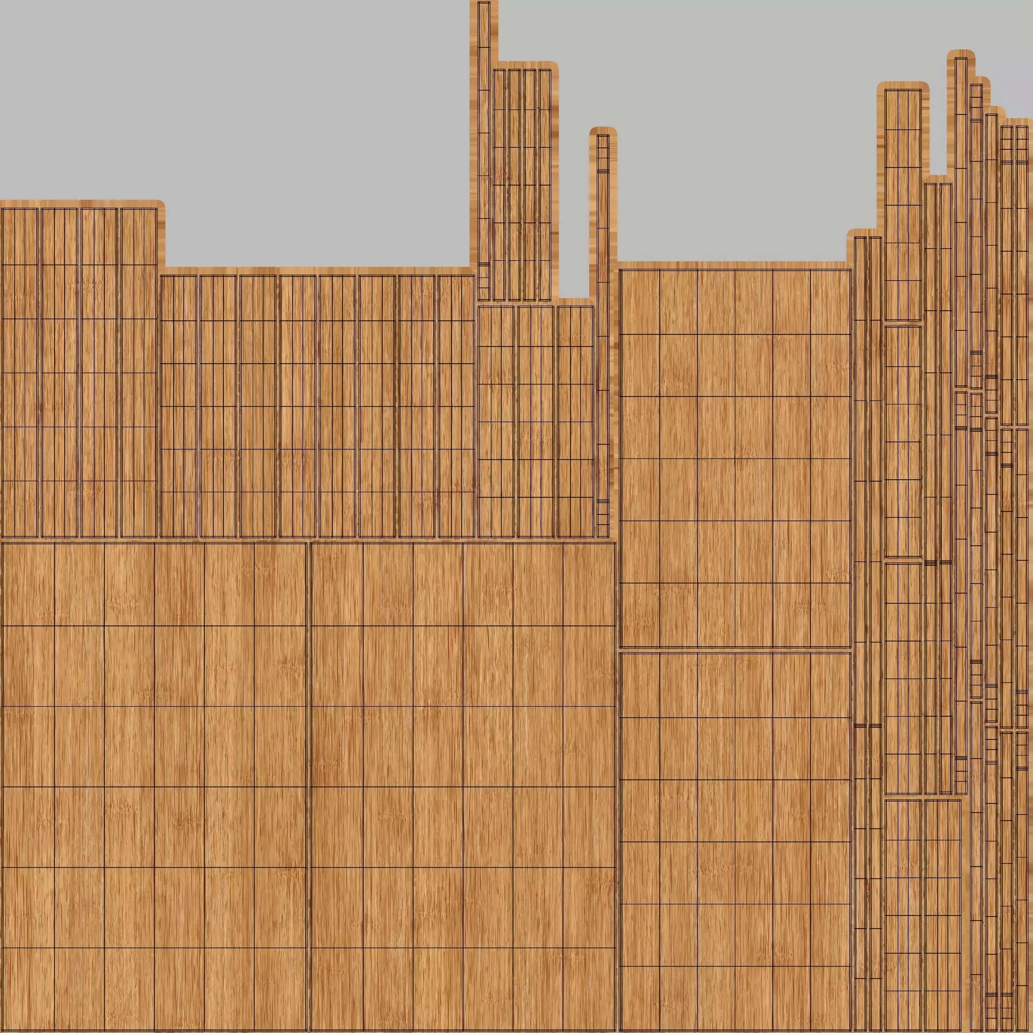 Coffee Table 02 - Bamboo Wood Low-poly 3D model_13