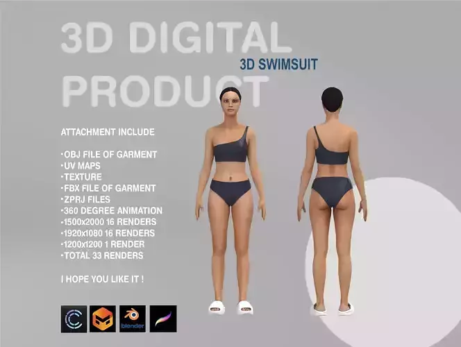 3D Swimsuit 3D model