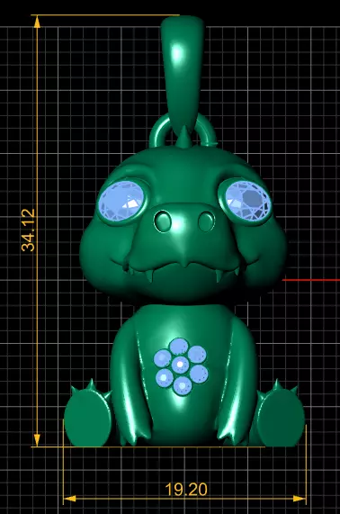 Gold dragon pendant 3D printable model 3D print model_3