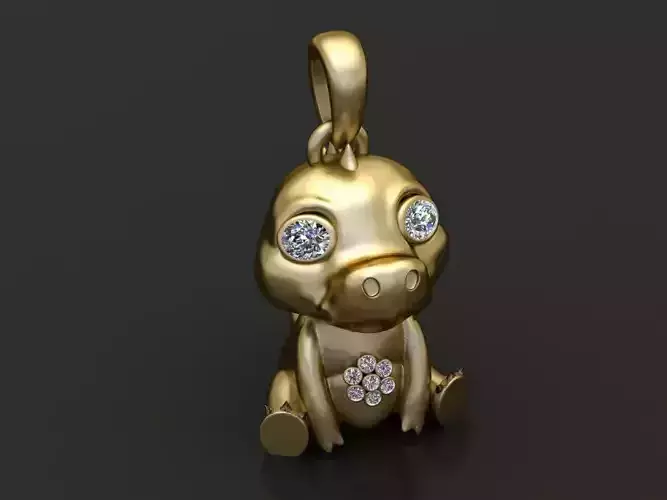 Gold dragon pendant 3D printable model  