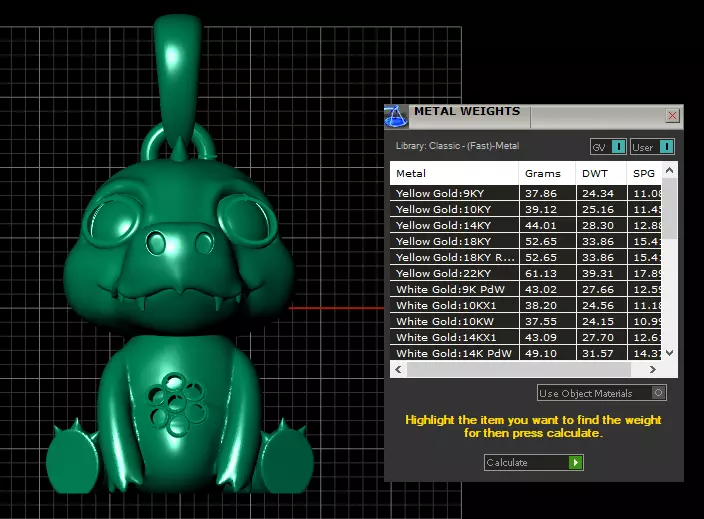 Gold dragon pendant 3D printable model 3D print model_6