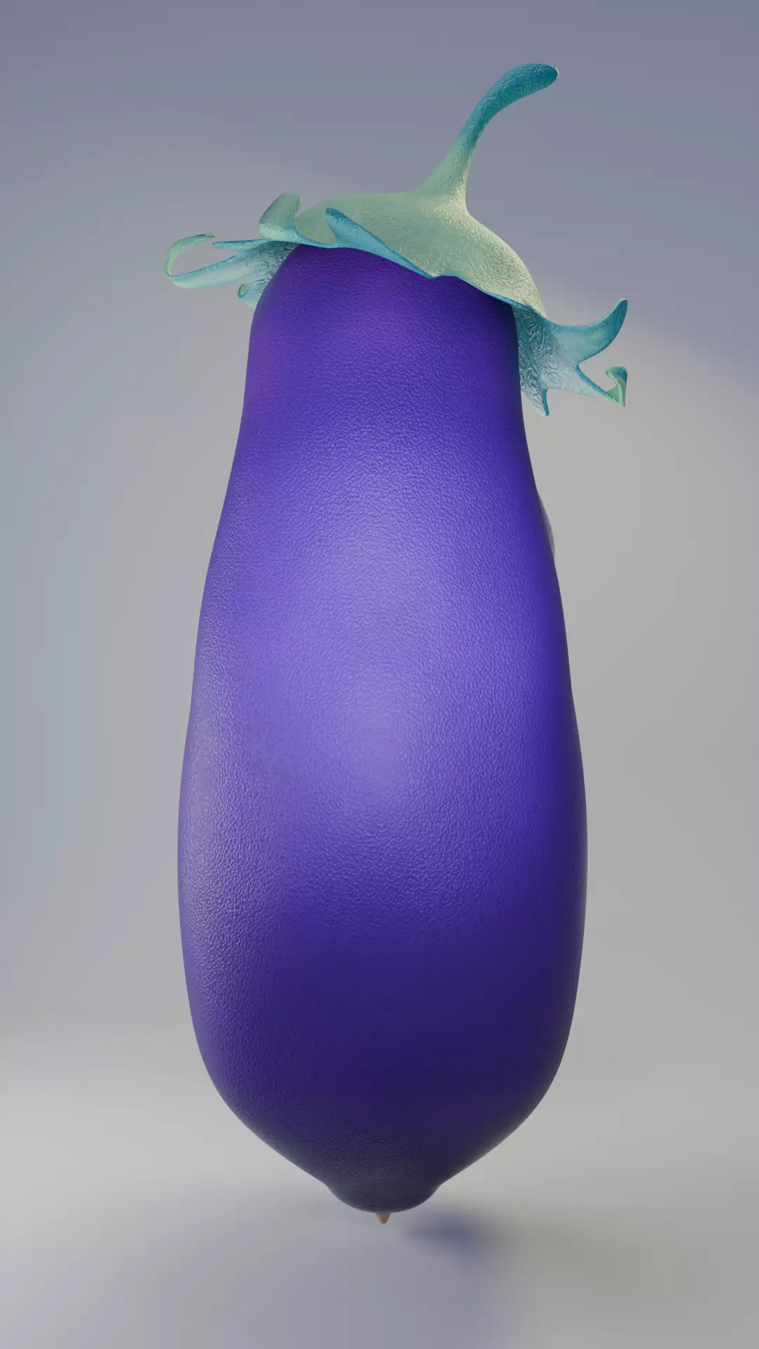 Cute Cartoon Eggplant Character 3D Model 3D model_2