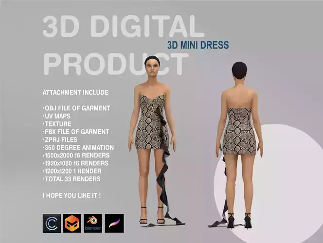 3D Mini Dress