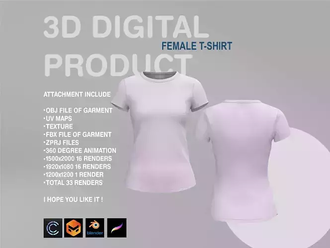 Female Tshirt 3D model