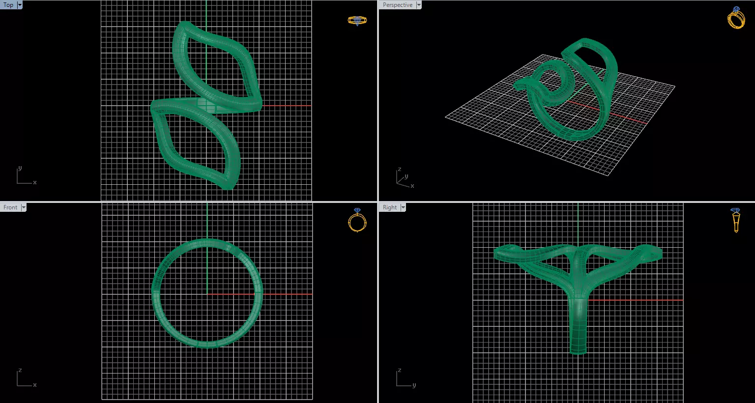 Minimal Abstract Ring 09 3D print model_1