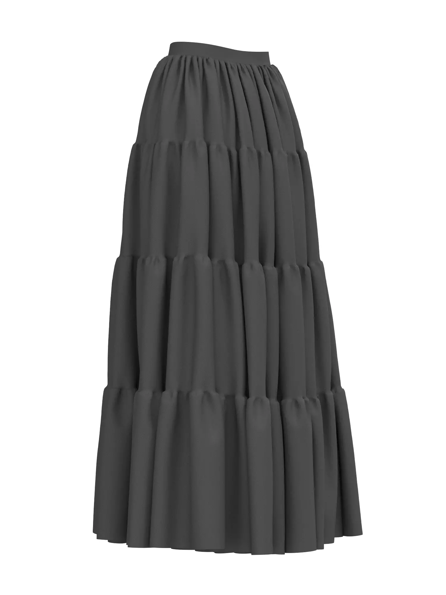 Female Tiered Skirt 3D model_10