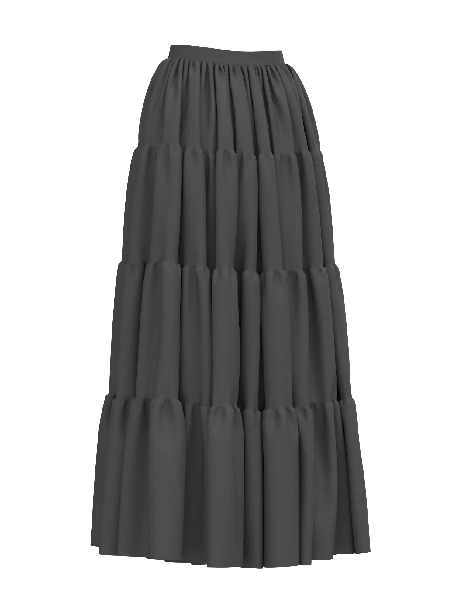 Female Tiered Skirt 3D model_5