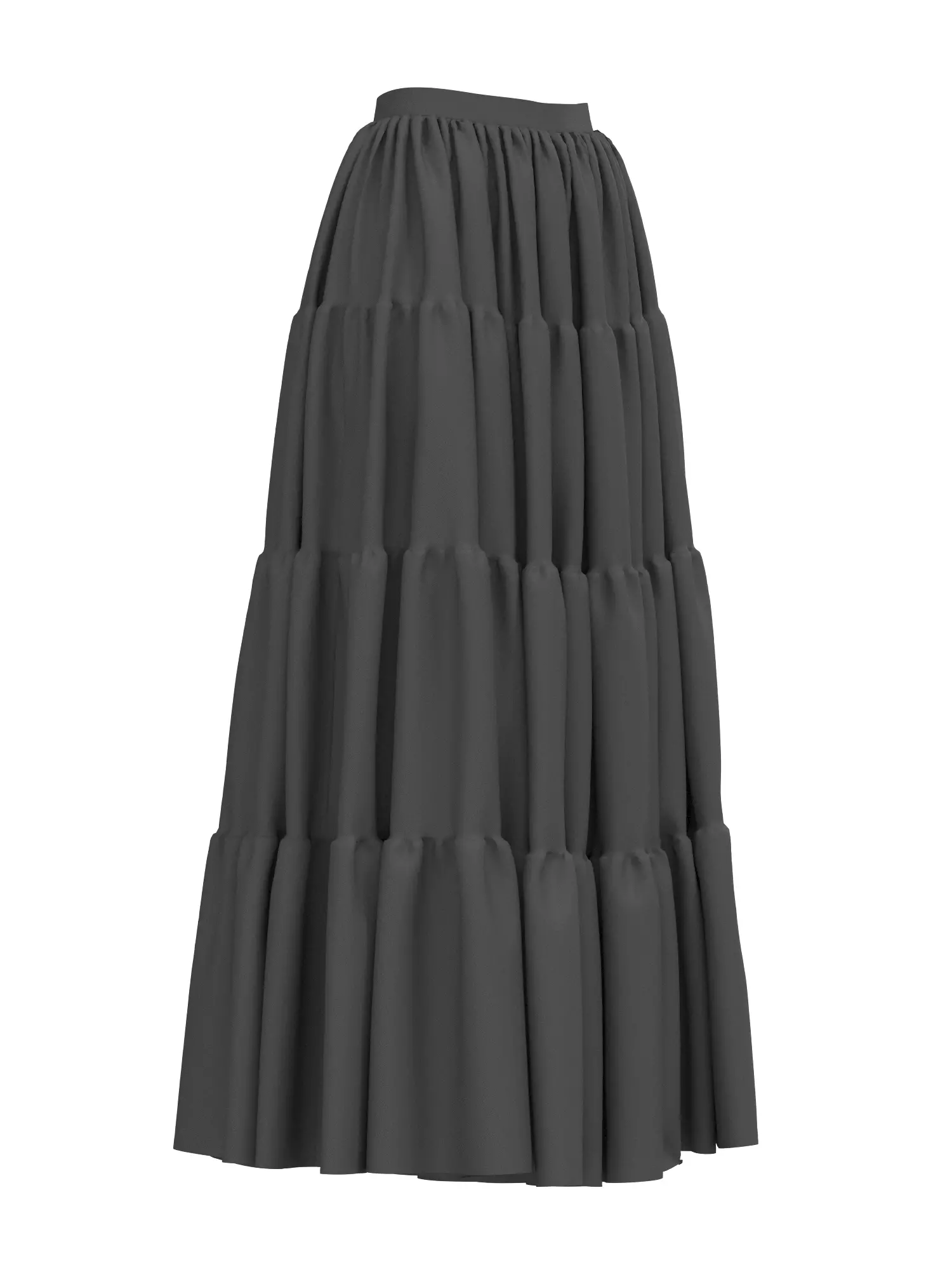 Female Tiered Skirt 3D model_15