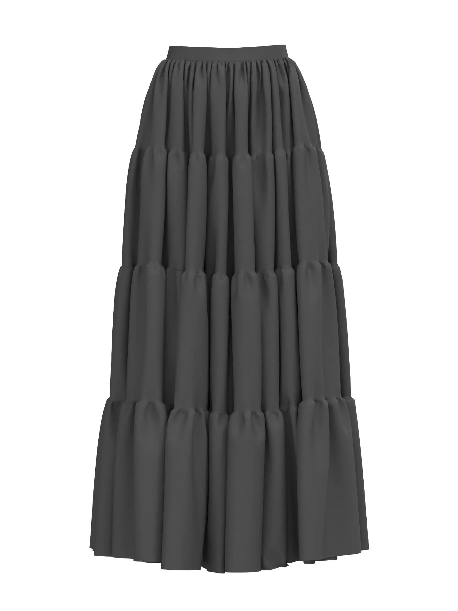 Female Tiered Skirt 3D model_11