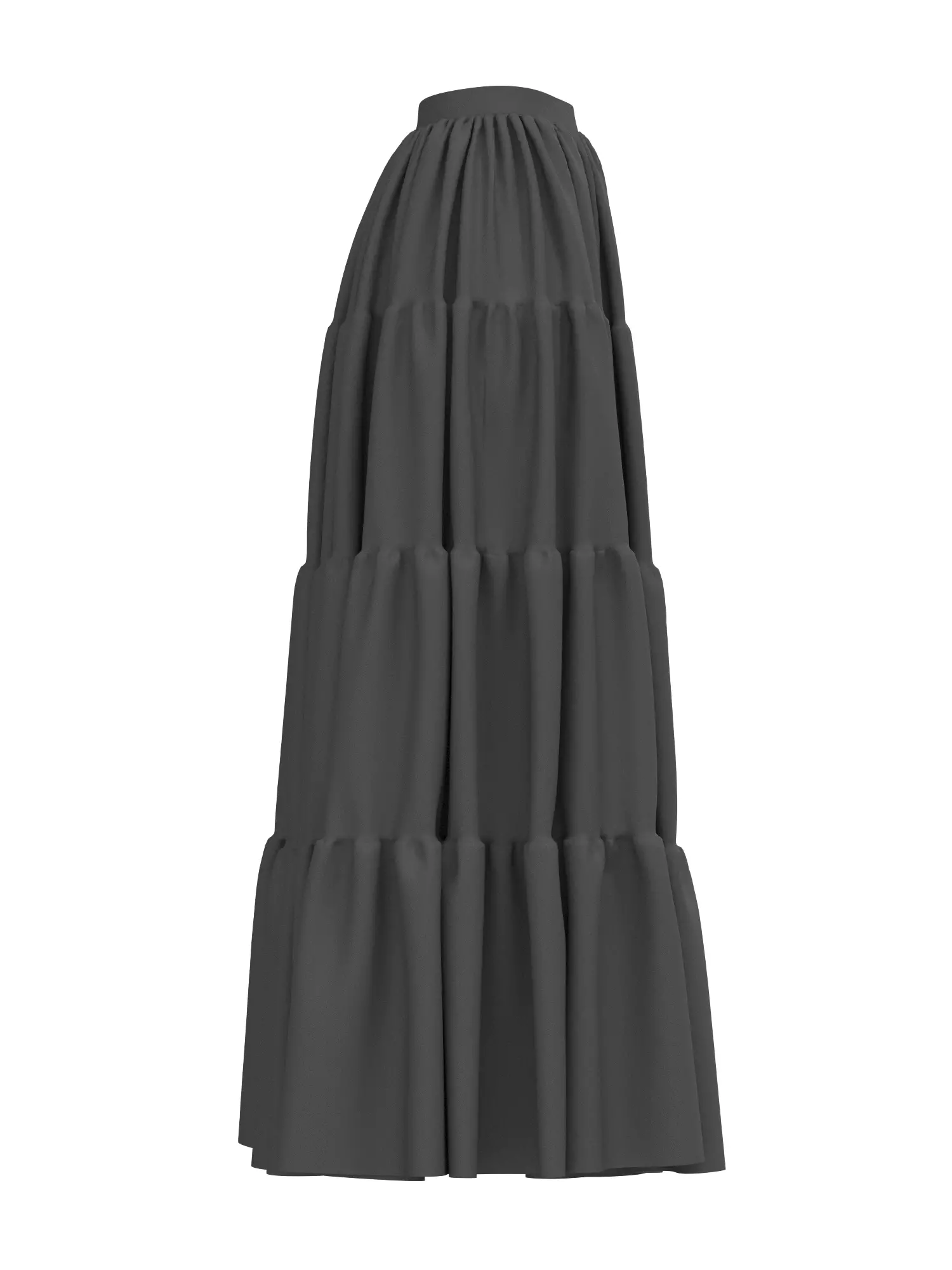 Female Tiered Skirt 3D model_3