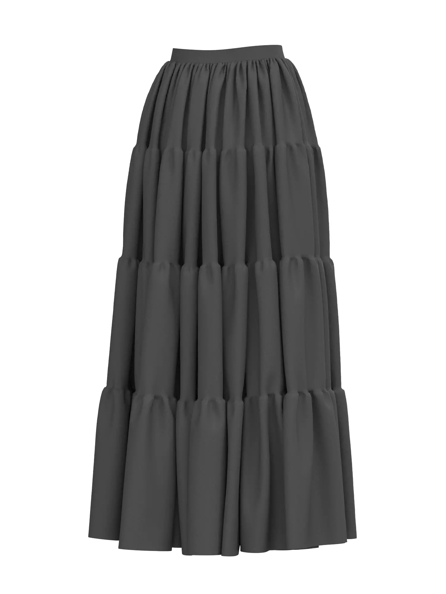 Female Tiered Skirt 3D model_6