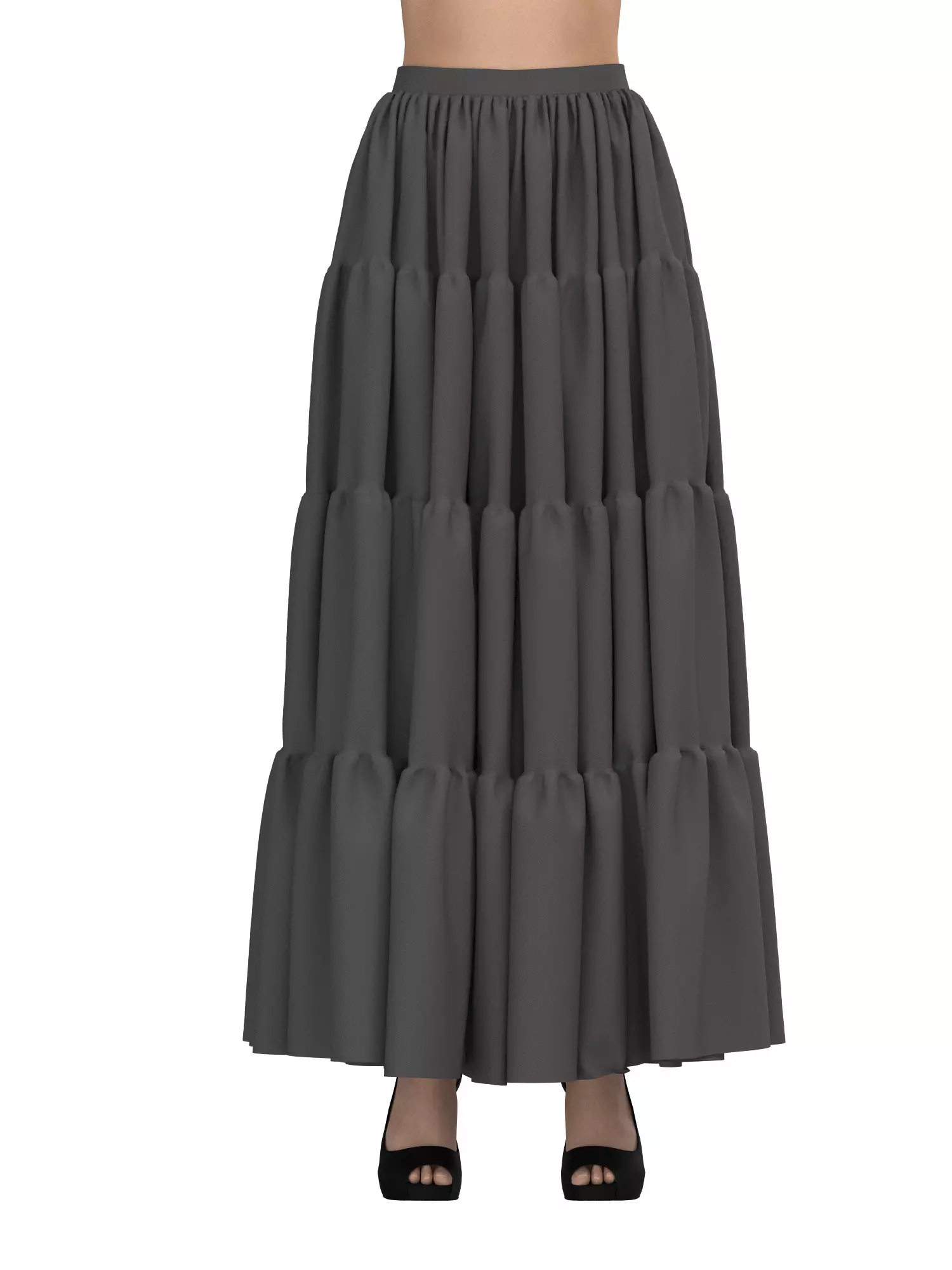 Female Tiered Skirt 3D model_17