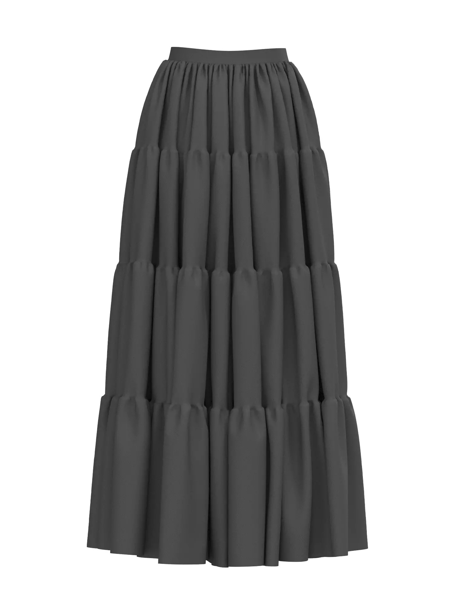 Female Tiered Skirt 3D model_7