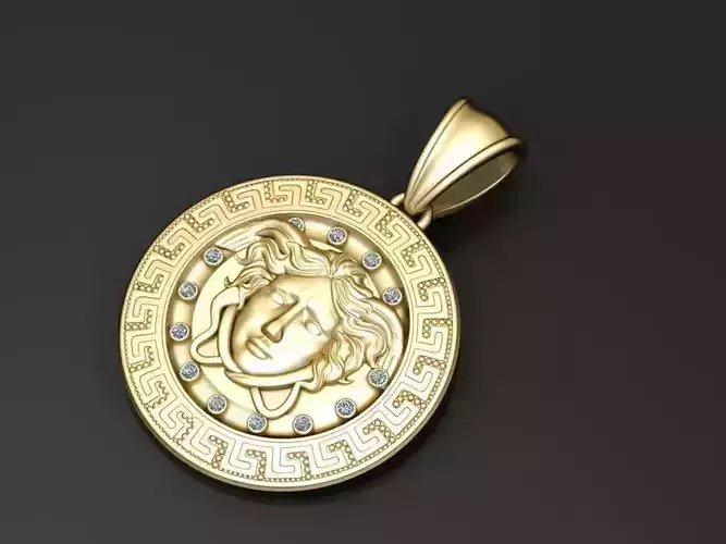 Gold medallion pendant 3D printable model  