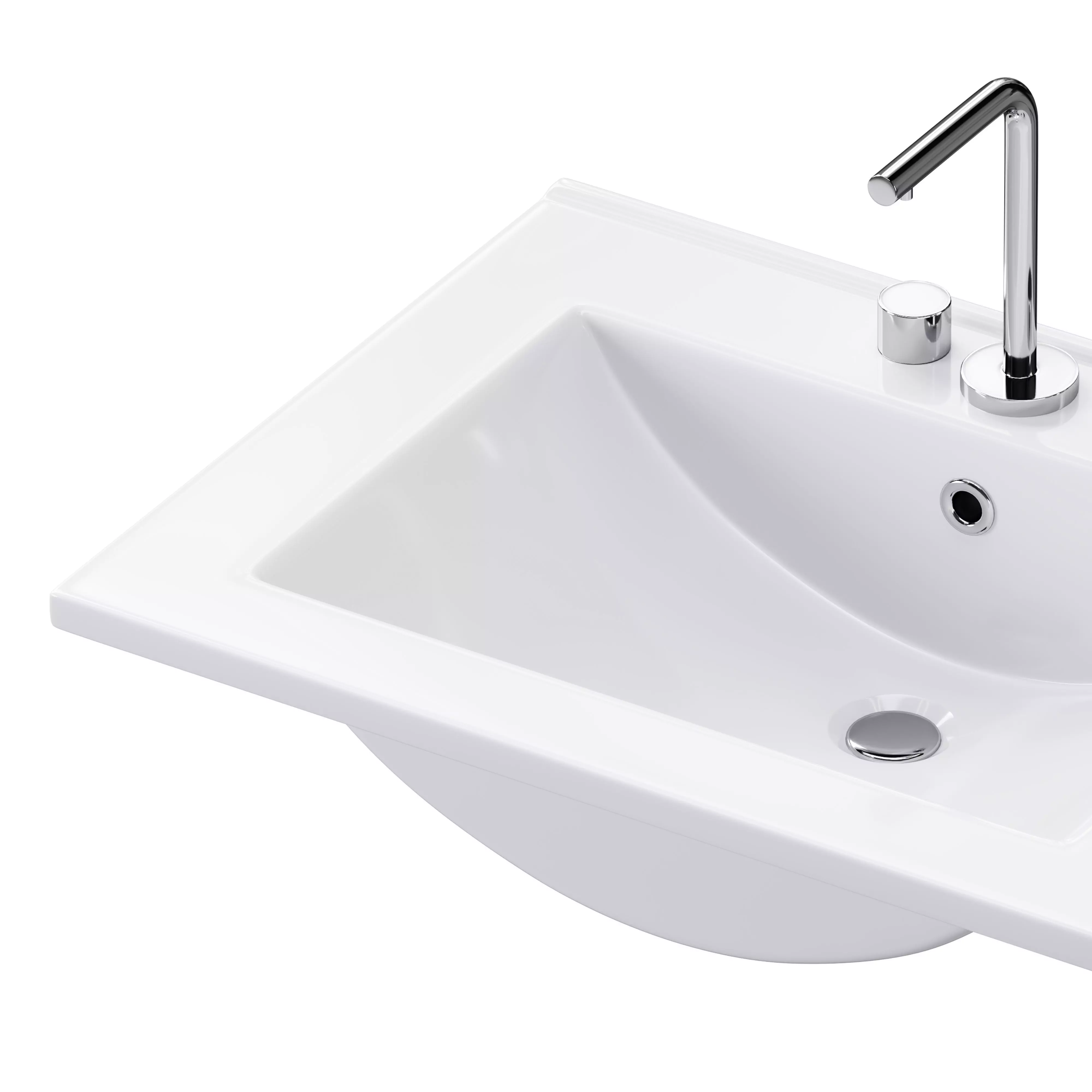 Drop In Sink Self Rimming for Bathroom 3D model_5