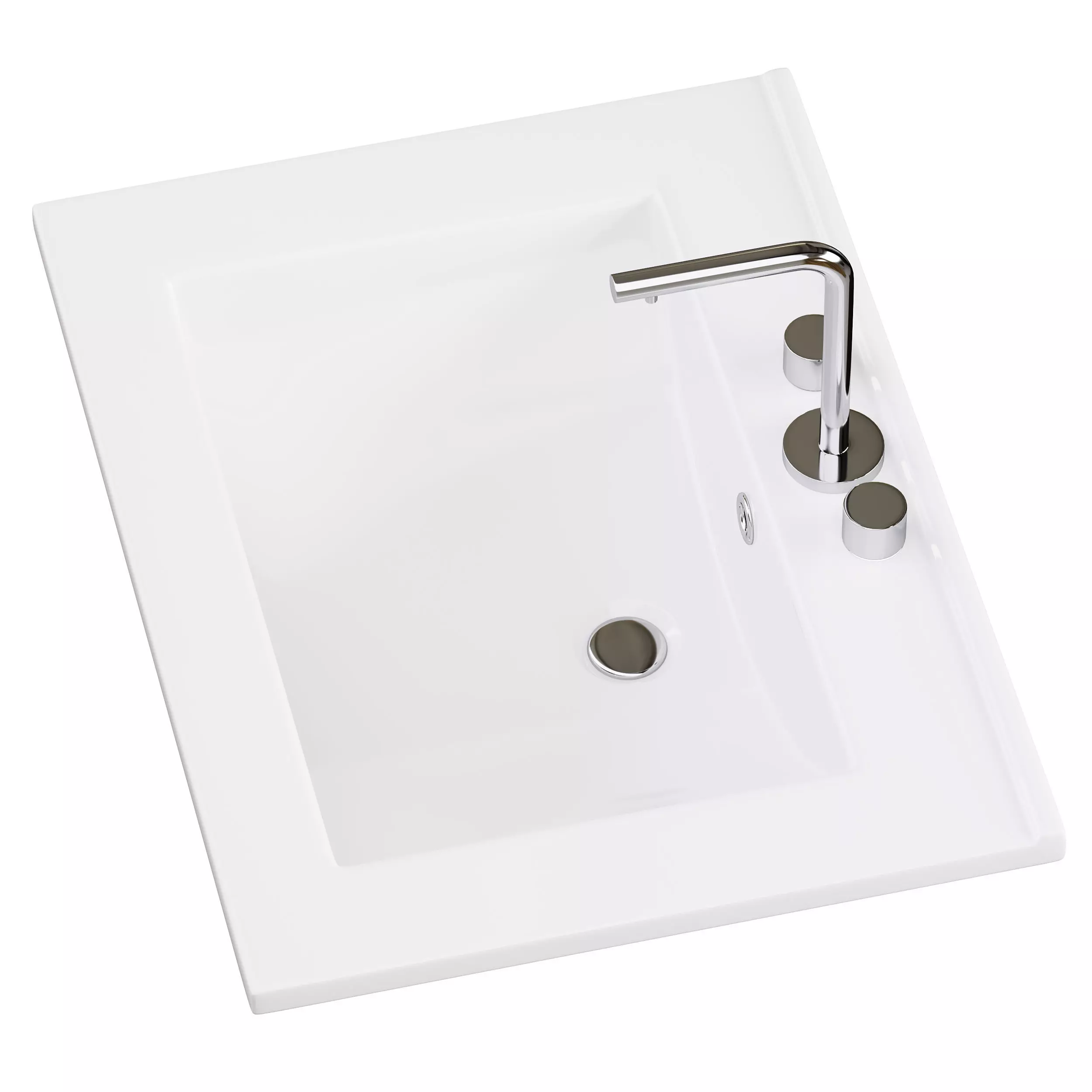 Drop In Sink Self Rimming for Bathroom 3D model_8