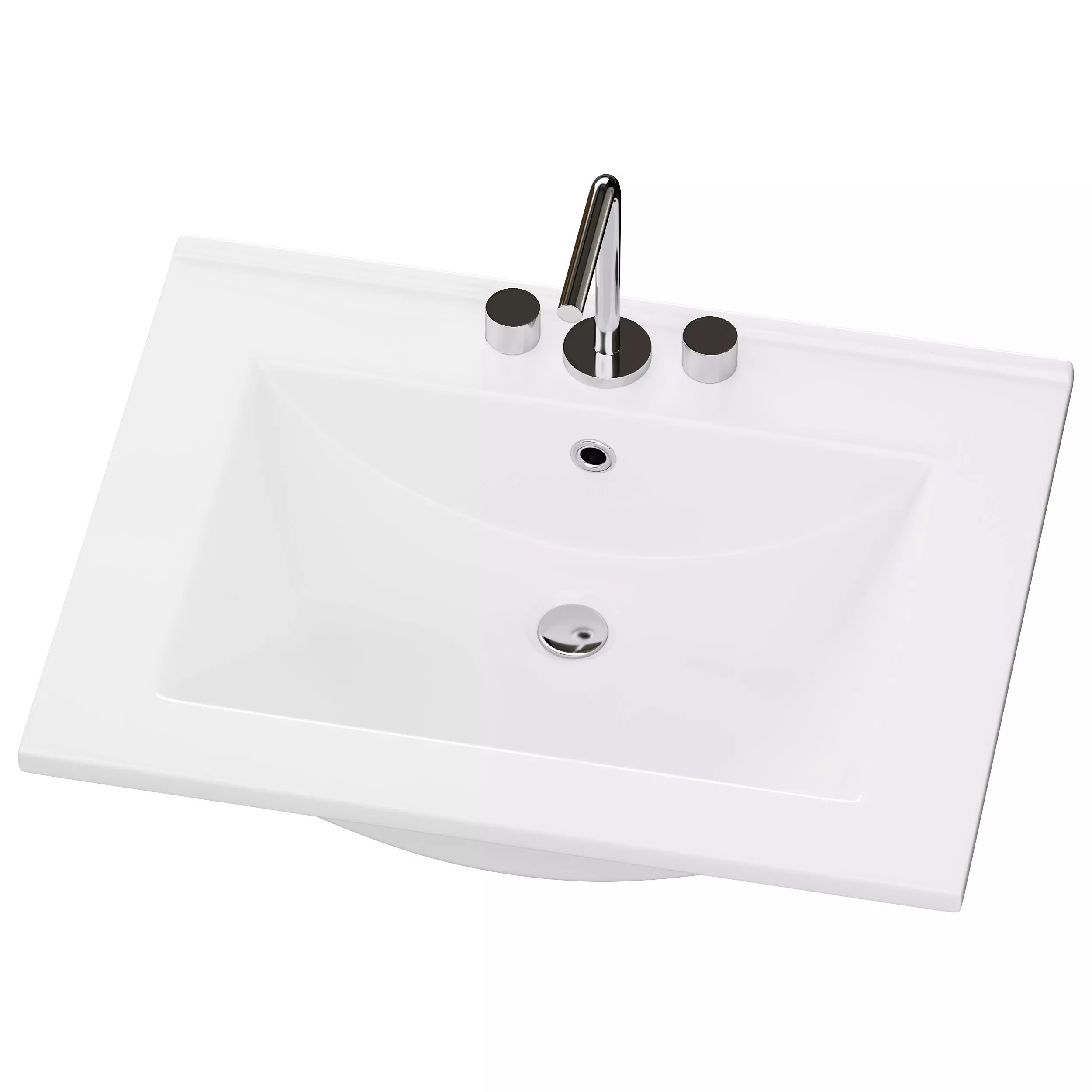 Drop In Sink Self Rimming for Bathroom 3D model_7