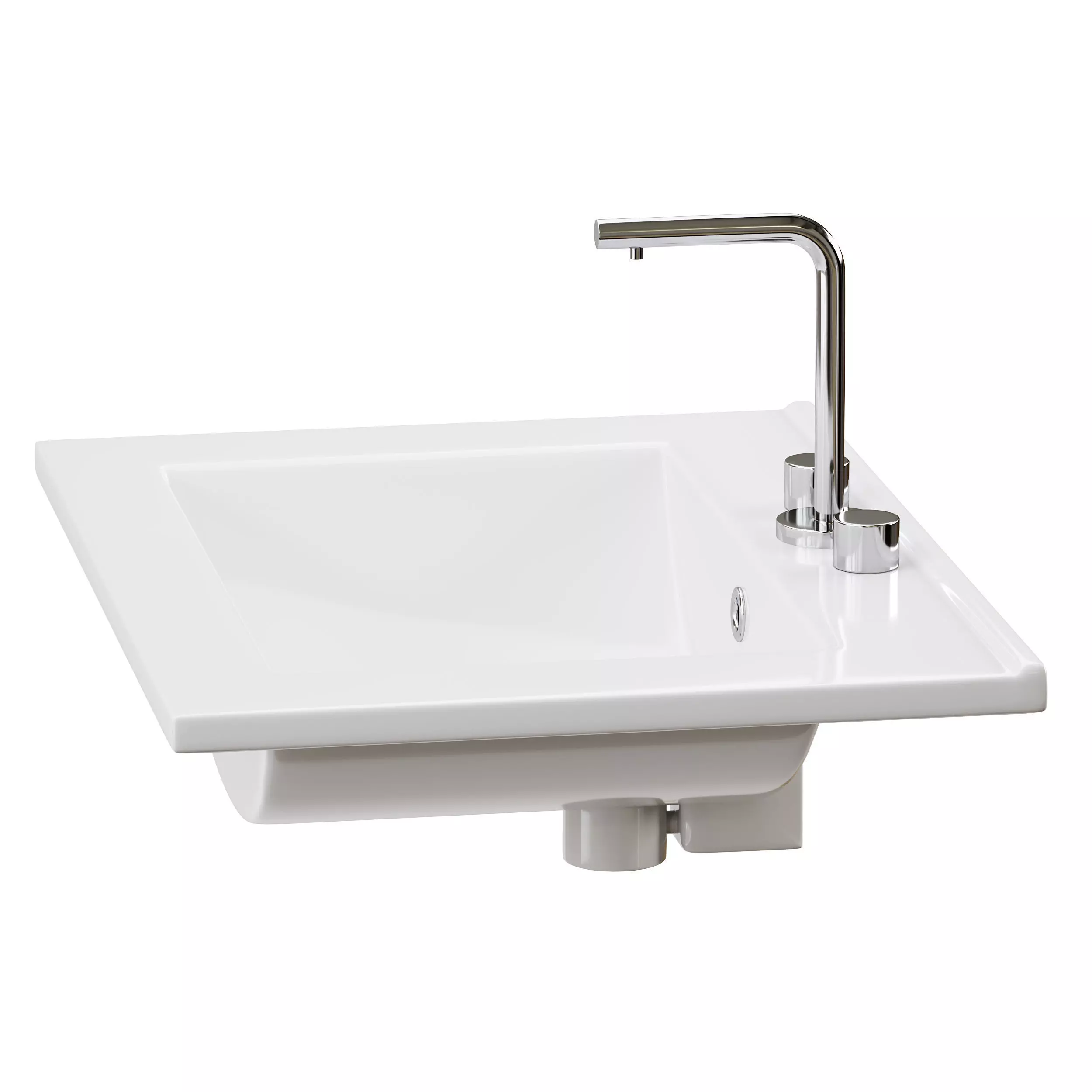 Drop In Sink Self Rimming for Bathroom 3D model_10