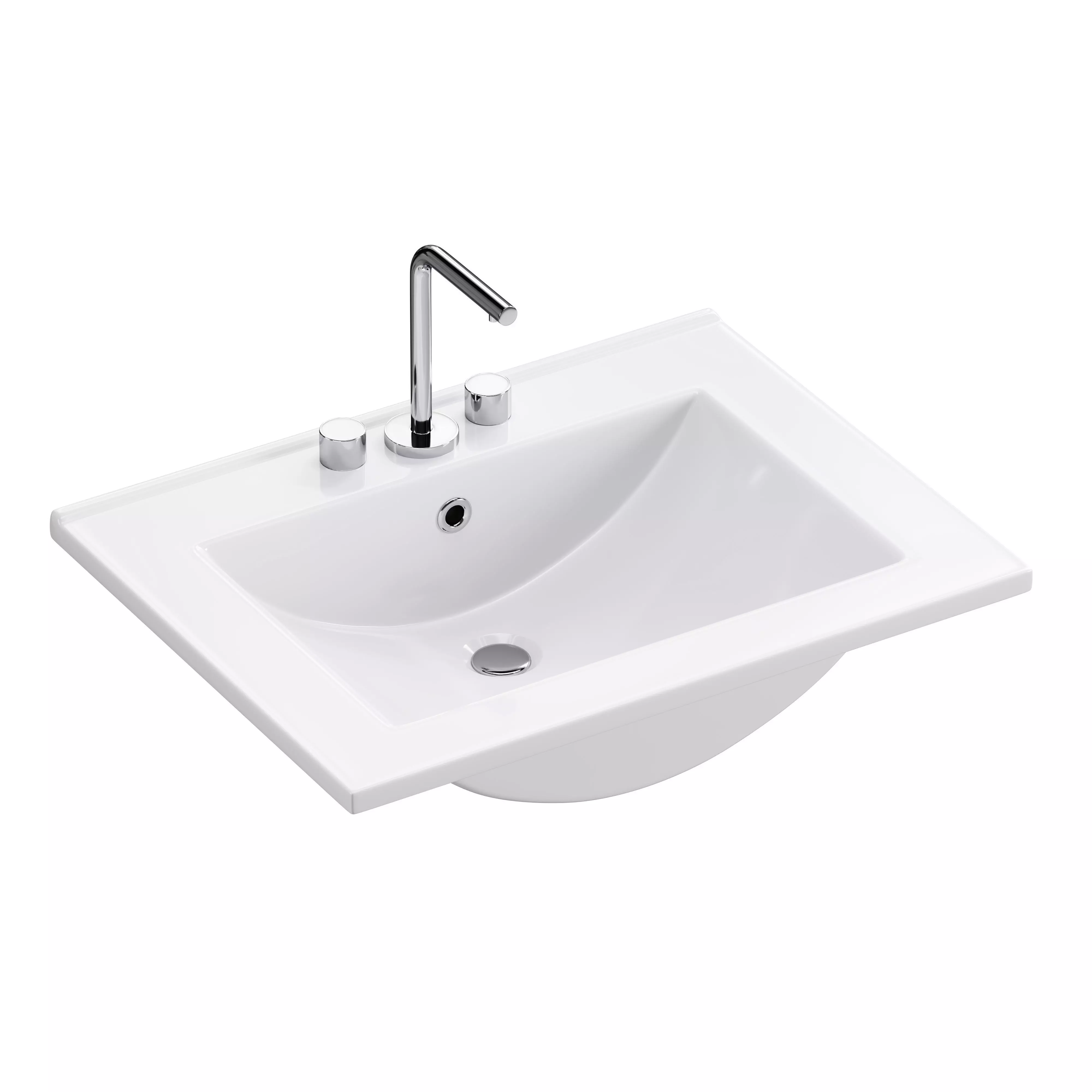 Drop In Sink Self Rimming for Bathroom 3D model_0