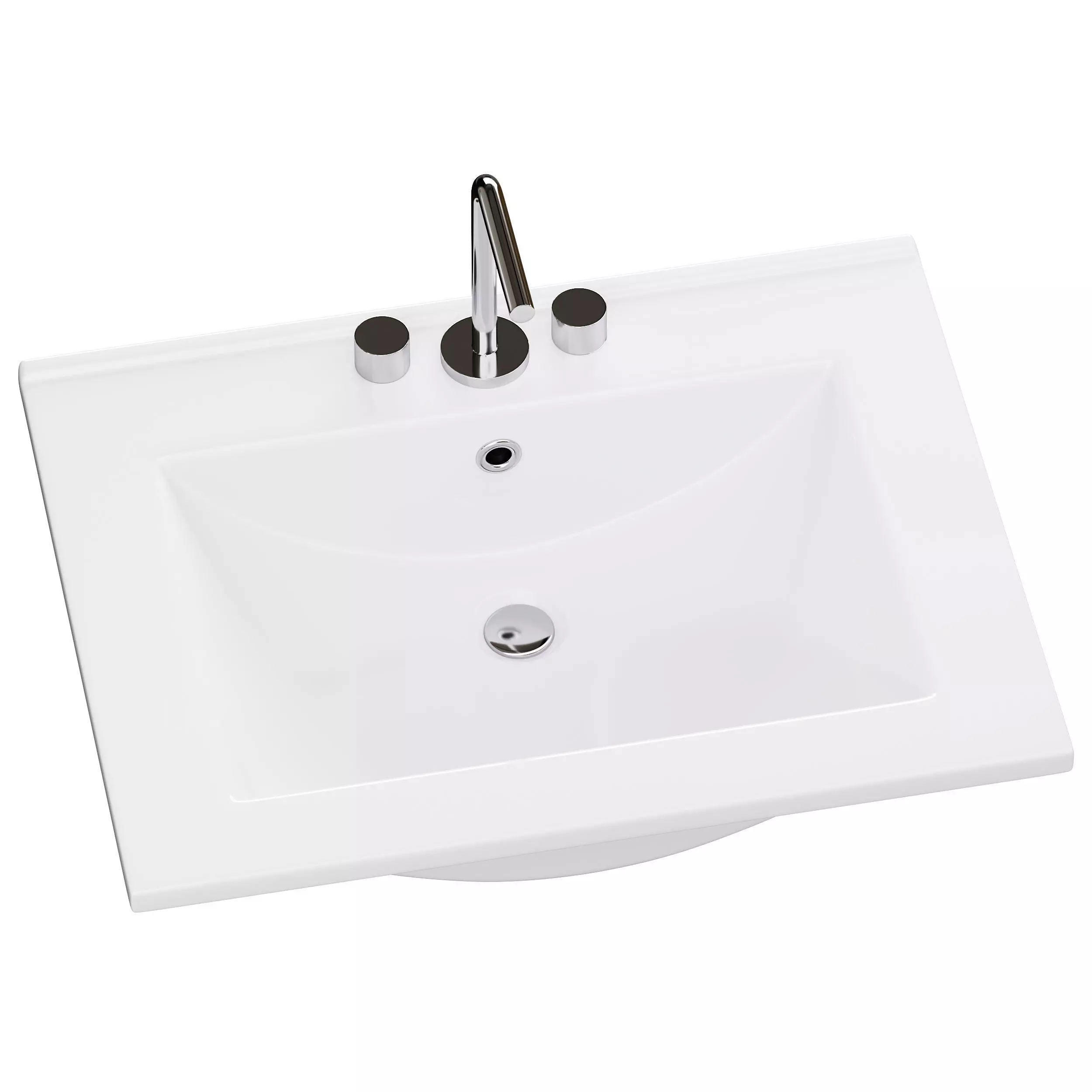 Drop In Sink Self Rimming for Bathroom 3D model_6
