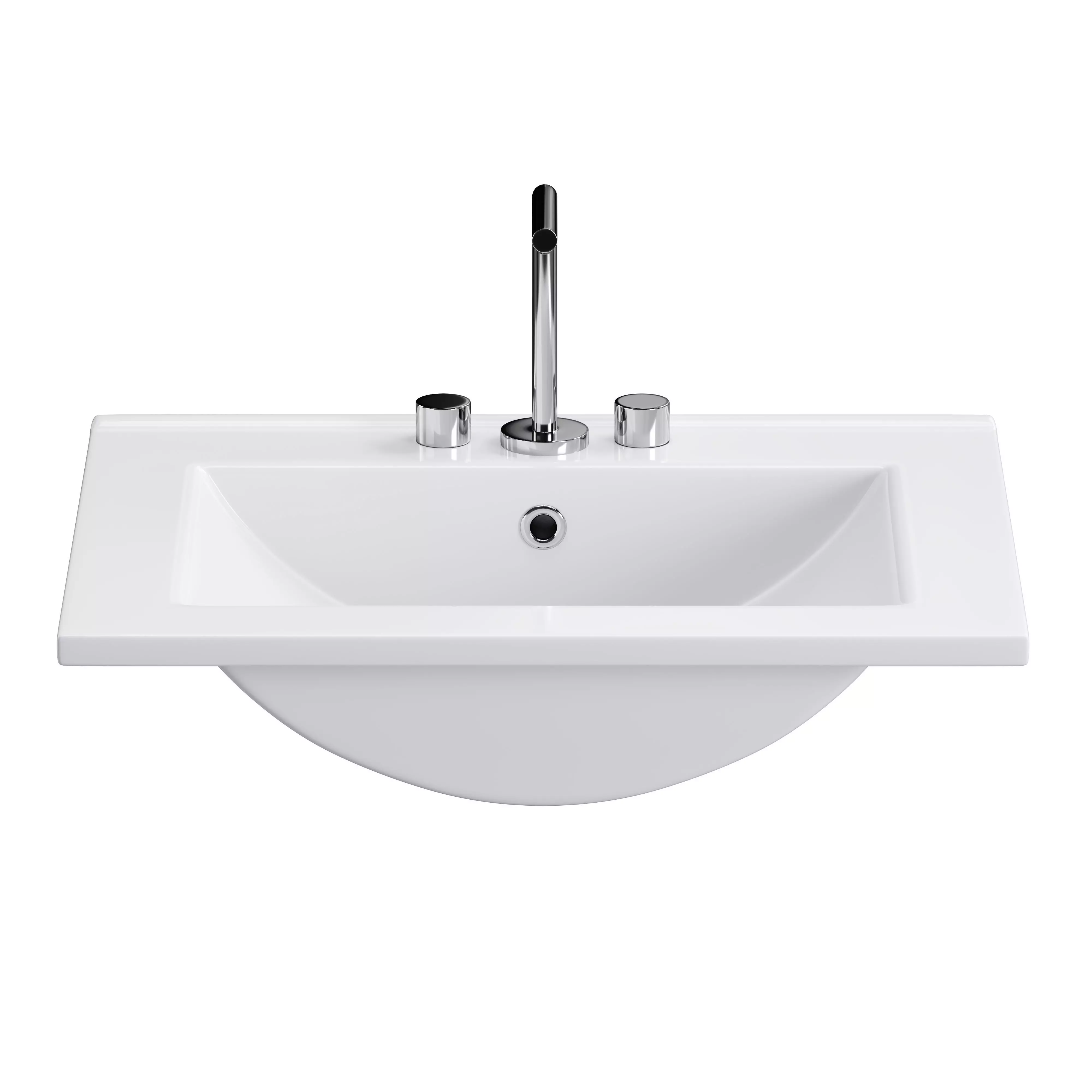 Drop In Sink Self Rimming for Bathroom 3D model_1