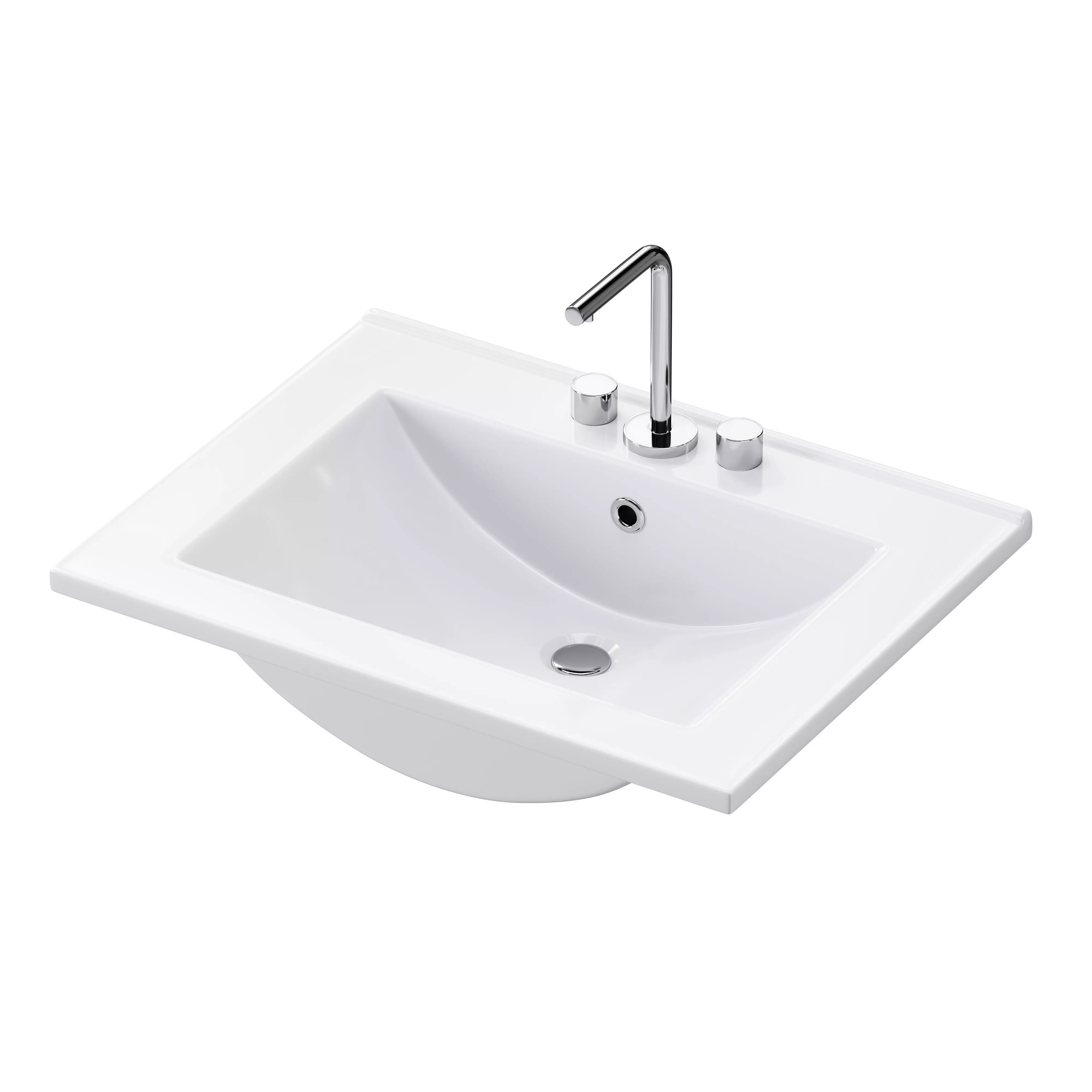 Drop In Sink Self Rimming for Bathroom 3D model_9