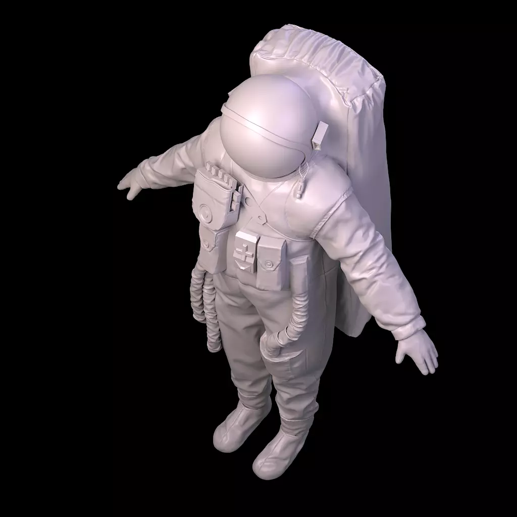 Highpoly Sci-fi Spacesuit Astronaut steller 3D print 3D print model_23