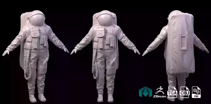 Highpoly Sci-fi Spacesuit Astronaut steller 3D print